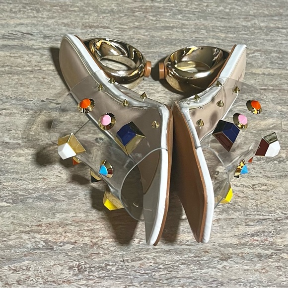Ninety Union Couture Vegas clear multicolored studded open toes heels - Picture 14 of 16